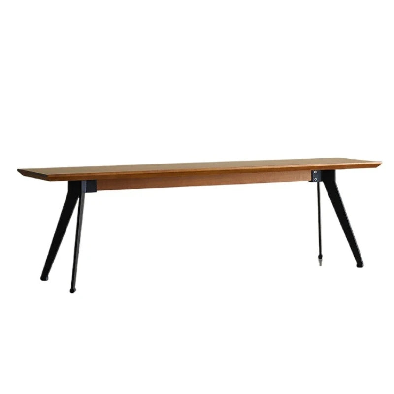 Japanese-style wabi-sabi wind all-solid wood bench light luxury household dining table living room shoe changing stool