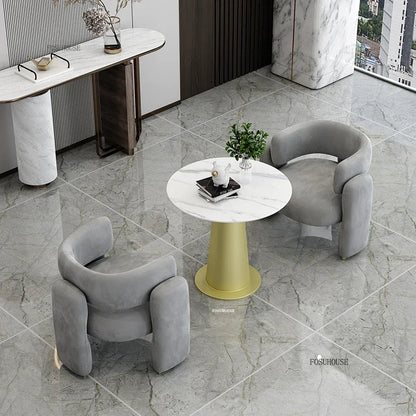Simple Designer Flannel Backrest Living Room Chairs Light Luxury Leisure Armchair Living Room Furniture Balcony Lazy Single Sofa