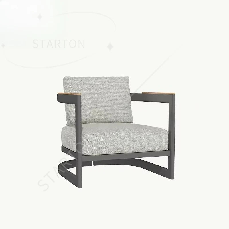 Modern Hotel Villa Outside Wear-Resistant Aluminum Frame Garden Sofa Outdoor Patio Furniture Sofas Set With Waterproof Cushion