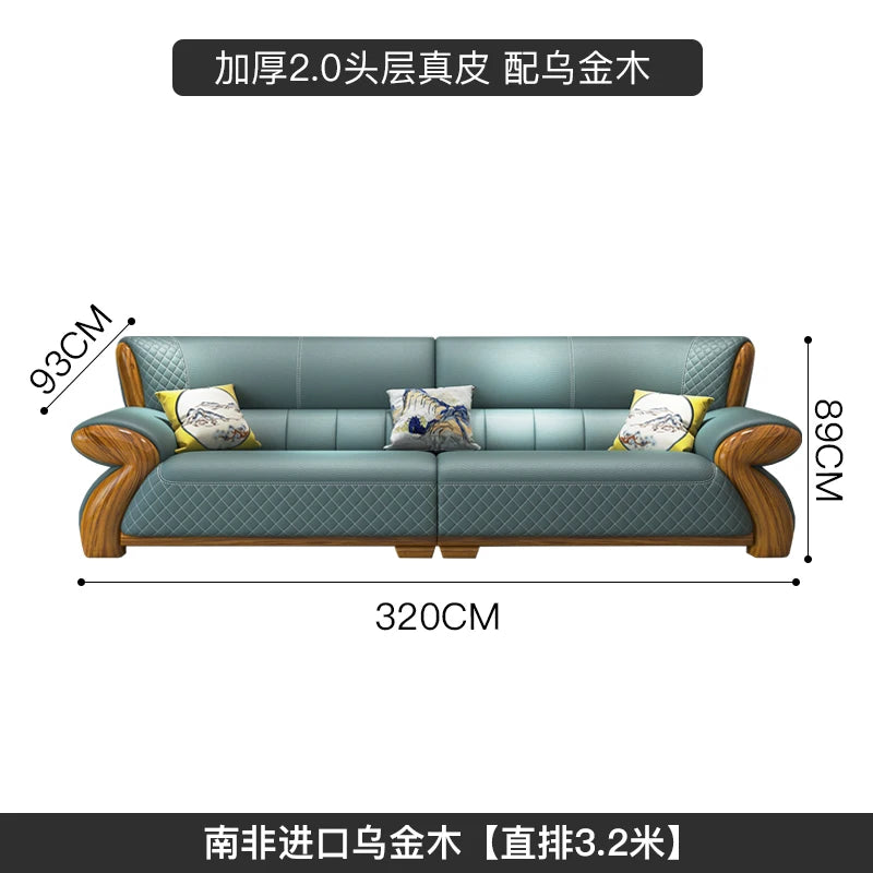 Leather sofa, new Chinese style medieval style, furniture