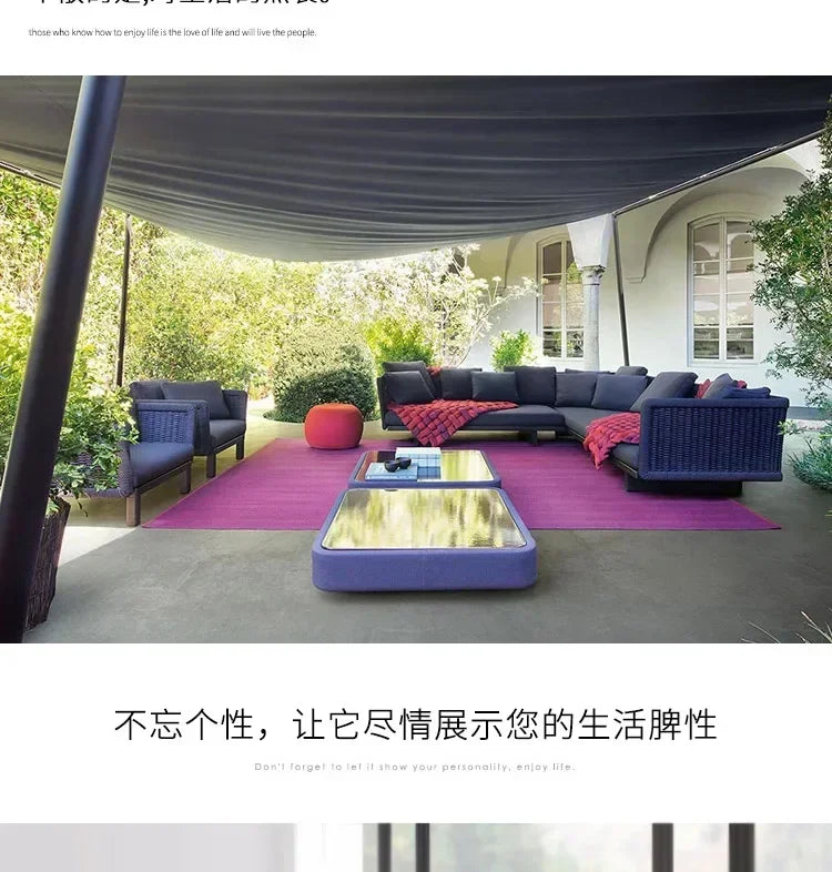 combination furniture Outdoor sofa, outdoor leisure terrace, patio, rattan sofa, teak villa, hotel, garden balcony