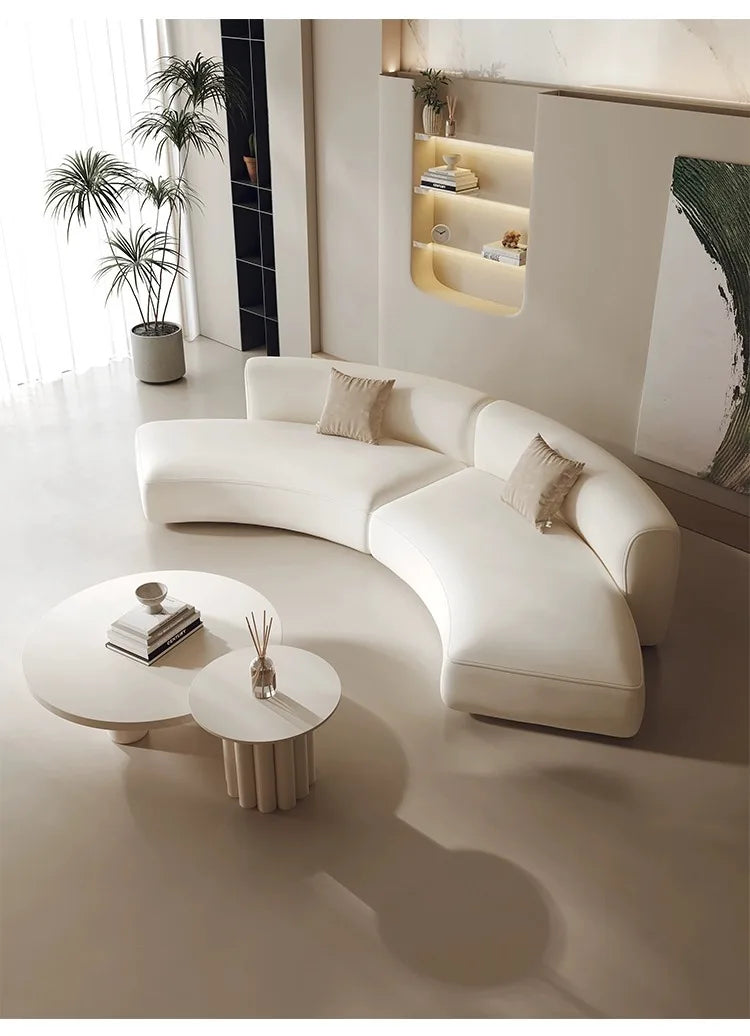 Cream wind special-shaped sofa Modern hotel lobby reception lounge area Modern minimalist leisure curved sofa