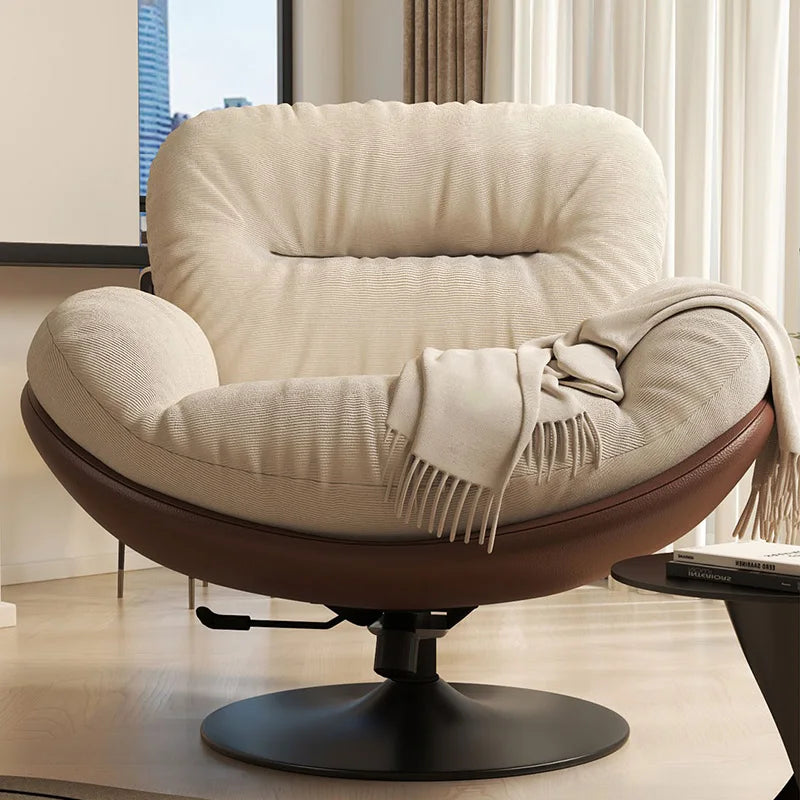 Luxury Living Room Lounge Chair Soft Reclining Home Relaxing Chair Adjustable Height Modern Bedroom Swivel Sofa Chairs Furniture