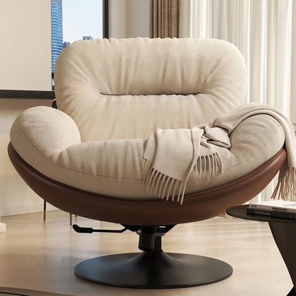 Luxury Living Room Lounge Chair Soft Reclining Home Relaxing Chair Adjustable Height Modern Bedroom Swivel Sofa Chairs Furniture