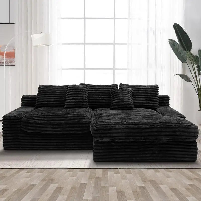 Modular Sectional Sofa Set, Upholstered Couch for Living Room or Bedroom, No Assembly Required, 2PC Free Combination, Plush
