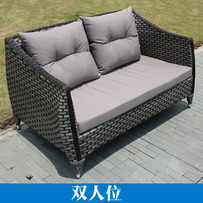 Leisure Courtyard Garden Sofas Outdoor Simple Homestay Coffee Table Garden Sofa Terrace Pe Rattan Furniture Sofá Exterior MHHYSF