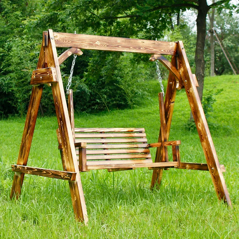 Advanced Wooden Patio Swings Balcony Villa Courtyard Fashion Patio Swings Hotel Simplicity Outdoor Furniture Columpiar Lsqq