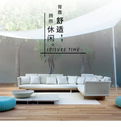 combination furniture Outdoor sofa, outdoor leisure terrace, patio, rattan sofa, teak villa, hotel, garden balcony
