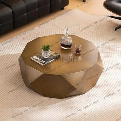 D36Light luxury modern simple living room home new designer special-shaped stainless steel creative coffee table