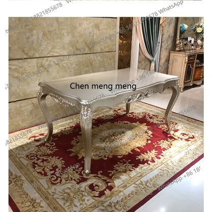 A07 French solid wood dining table and chair combination luxury carved dining table household rectangle