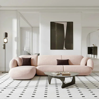 Armchair Curved Modern Sofa Pink Minimalist Wooden Floor Adults Living Room Sofa Canape Chaise Reading Divano Bedroom Furniture