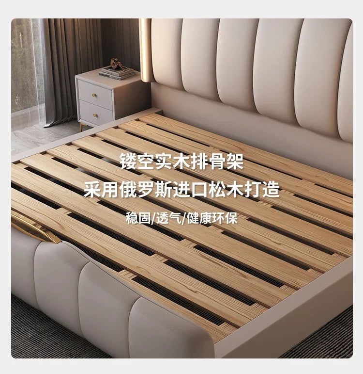 Luxury Frame Double Bed King Size Modern Living Room Frame Double Bed Queen Hotel Princess Cama De Casal Bedroom Furniture