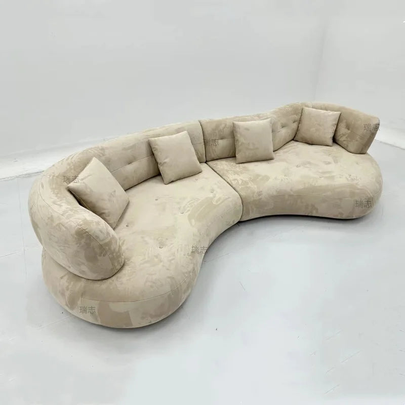 Sofa, special-shaped, minimalist, design, curved, combined 3D stretch, knitted fabric