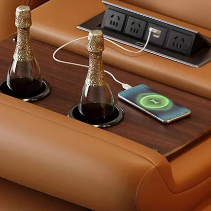 Relaxing Genuine Leather Sofa Living Room Electric Reclining Italian Sofa Lounge Luxury Divani Da Soggiorno Apartment Furniture