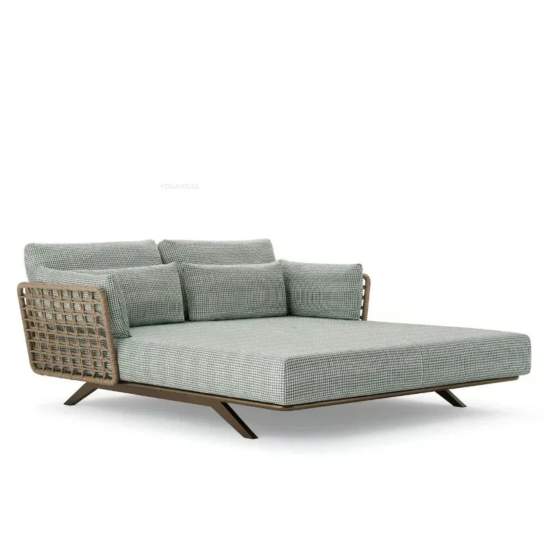 Nordic Designer Outdoor Garden Sofas Villa Leisure Area Lazy Sofa Home Balcony Sofa Chair Combination Luxury Outdoor Furniture L