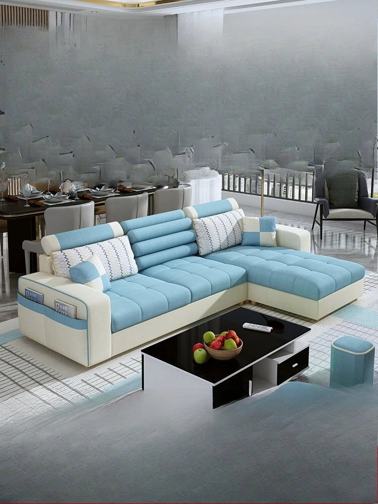 Fabric sofa simple modern combination living room fully equipped small apartment rental room e****mical set