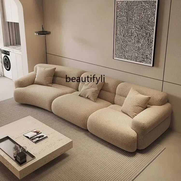 yA38 Italian minimalist corner large arc fabric combination sofa modern beauty salon size apartment