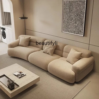 yA38 Italian minimalist corner large arc fabric combination sofa modern beauty salon size apartment