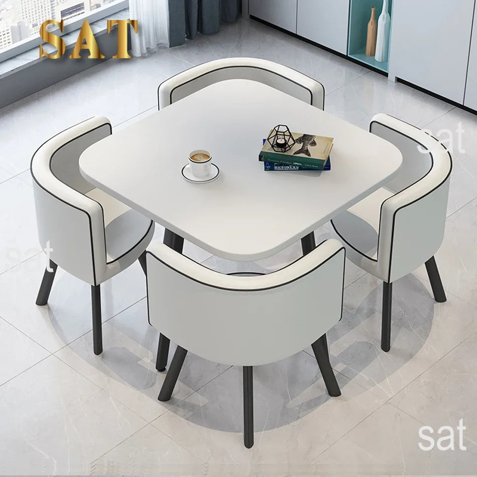 Wholesale Modern   Dining Table Sets 4 6 Chairs Dining Table Wooden Restaurant Cafe Chatting Table