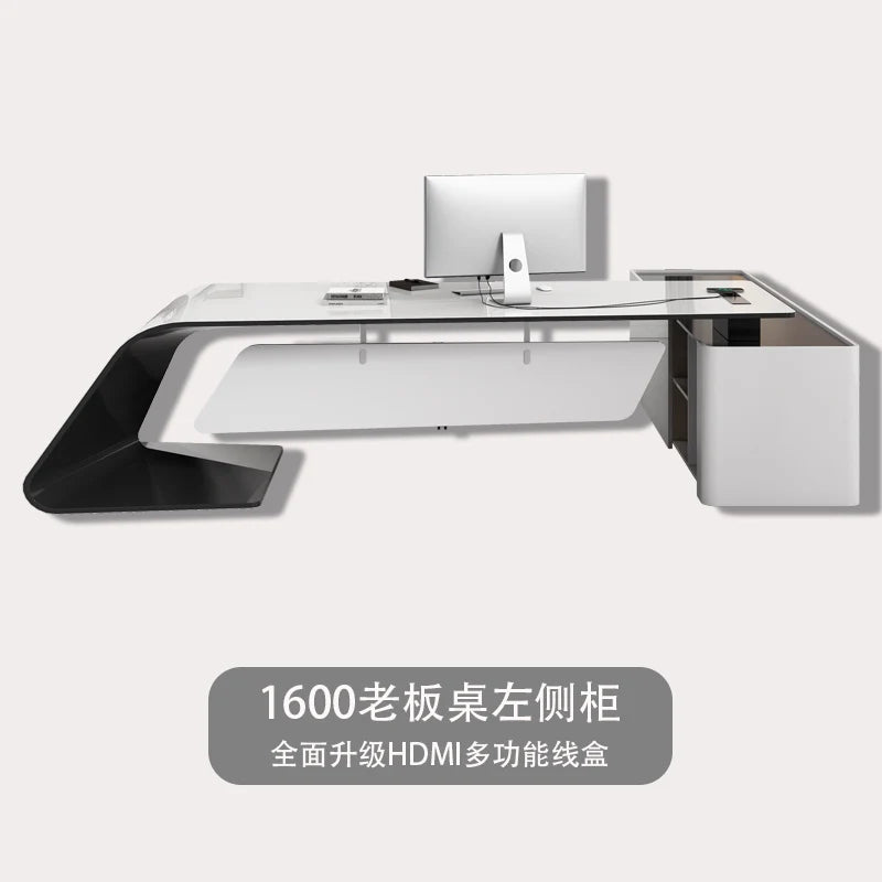 JC Asthetic Executive Luxury Desk Manager L Shaped Modern Designer Computer Table Organizer Workstation Escritorio Office Furnit