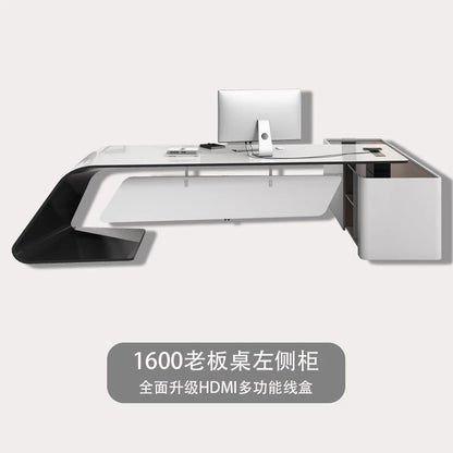 JC Asthetic Executive Luxury Desk Manager L Shaped Modern Designer Computer Table Organizer Workstation Escritorio Office Furnit