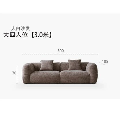 Large Retro Lounge Lazy Sofa Modern Chenille Apartment Living Room Cream Tofu Blocks Style Fabric Armchairs Home Furniture