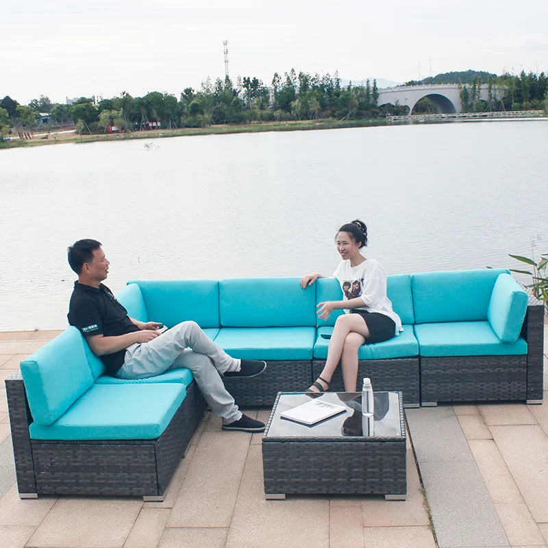 Wholesale Outdoor High Quality Sofa Rattan Sofa Garden Dining Sofa Outdoor Patio Furniture