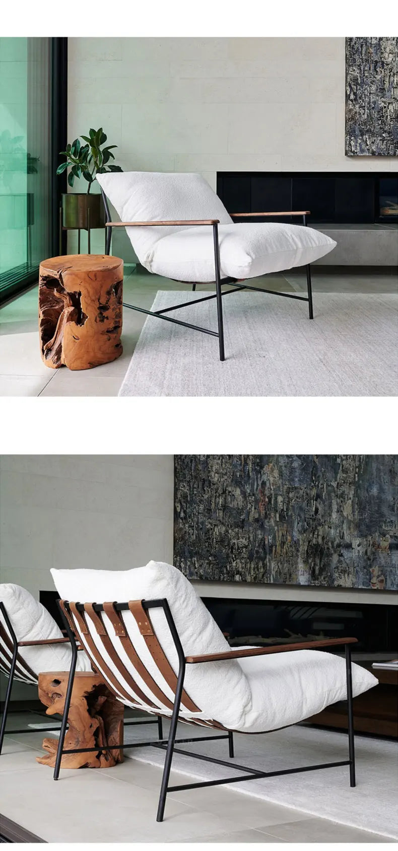 Designer Cream Style Fabric Recliner Living Room Balcony Leisure Saddle Leather Single Sofa Chair