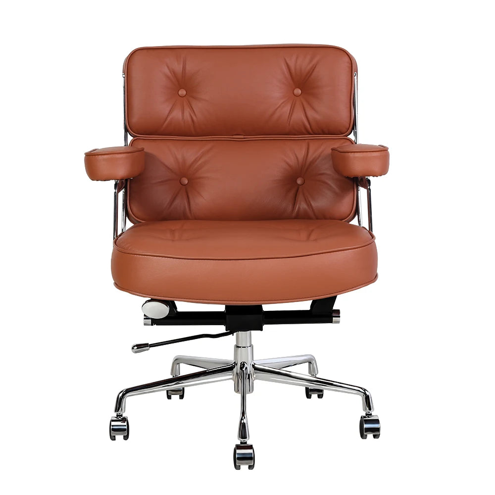 EU Stock TY205C Light Brown Robin Chair Genuine Leather Lobby Office Computer Chair Home and Office