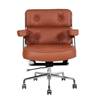 EU Stock TY205C Light Brown Robin Chair Genuine Leather Lobby Office Computer Chair Home and Office