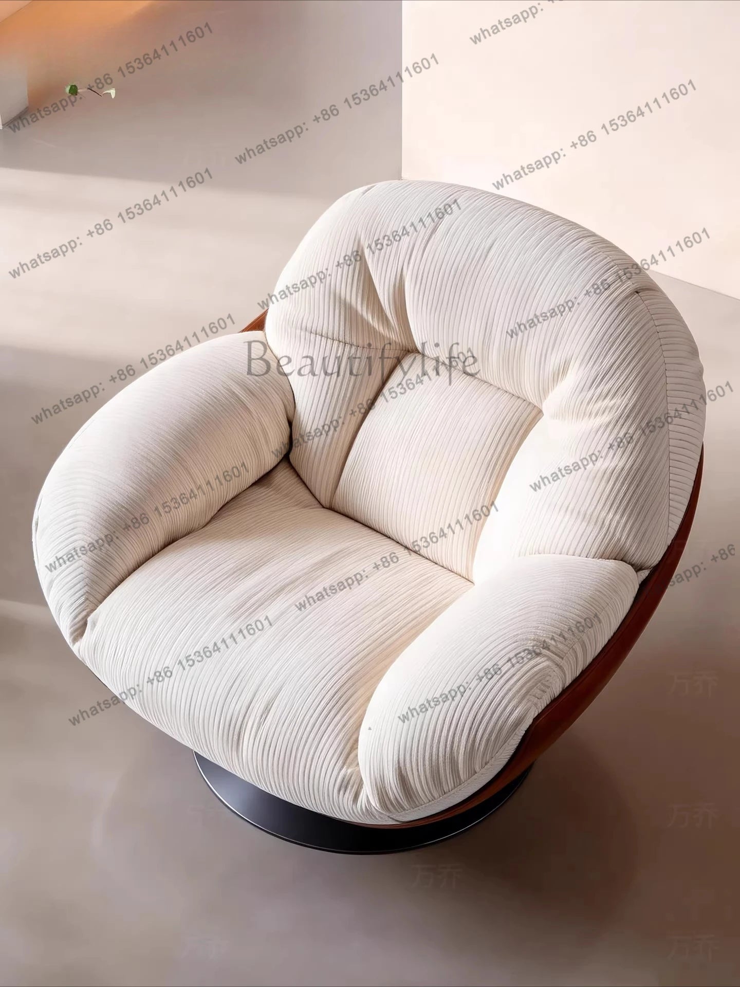 yj9 Medieval sofa chair living room balcony household light luxury high-end nest chair fabric single rotation
