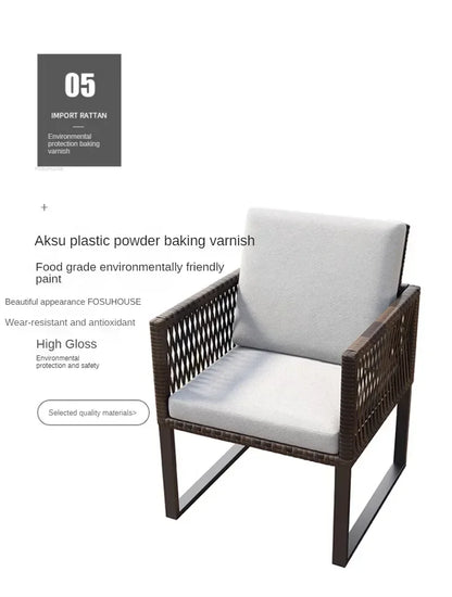 Terrace Garden Rattan Outdoor Chair Leisure Tea Table Patio Outdoor Furniture Set Outdoor Table and Chairs Garden Furniture Sets