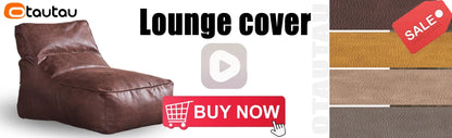 OTAUTAU 3-seat Retro Faux Leather Bean Bag Sofa Cover SF003【No Filler Inside ! You Need To Buy The Filler By Yourself！】