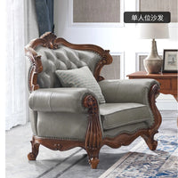 solid wood sofa simple European living room retro combination light luxury neoclassical sofa small apartment