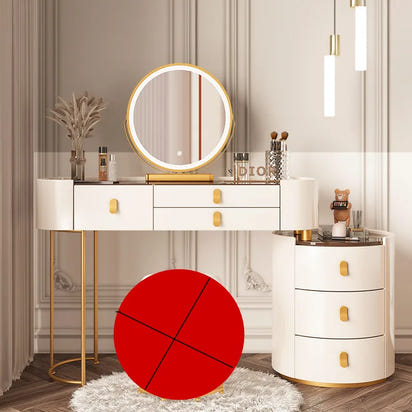 Solid wood new dresser glass bedroom modern simple style light luxury Internet celebrity small makeup table rock slab makeup