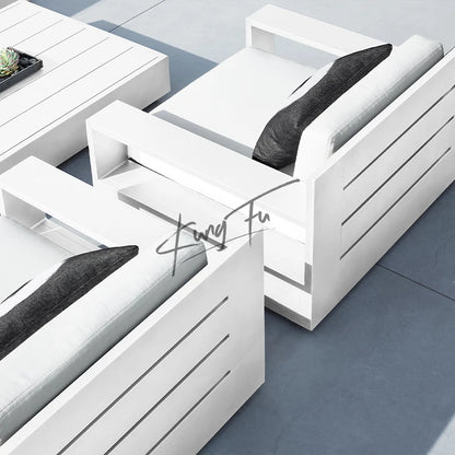Modern Outdoor Furniture Luxury All-Weather Backyard Hotel Terrace Aluminum Alloy Garden Sofa