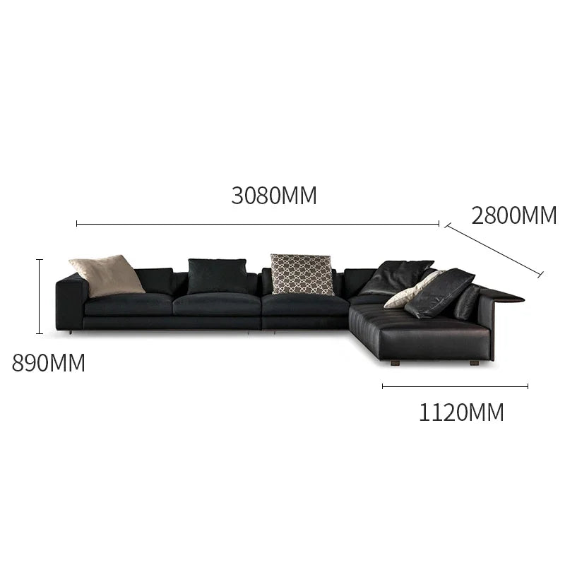 Italian minimalist modern cloth art three person sofa villa large family living room model room combined sofa