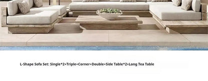 Japanese Style Waterproof and Sunscreen Garden Sofa, Minimalist Designer, Modern Garden Sofa, Artistic Outdoor Furniture, Divano