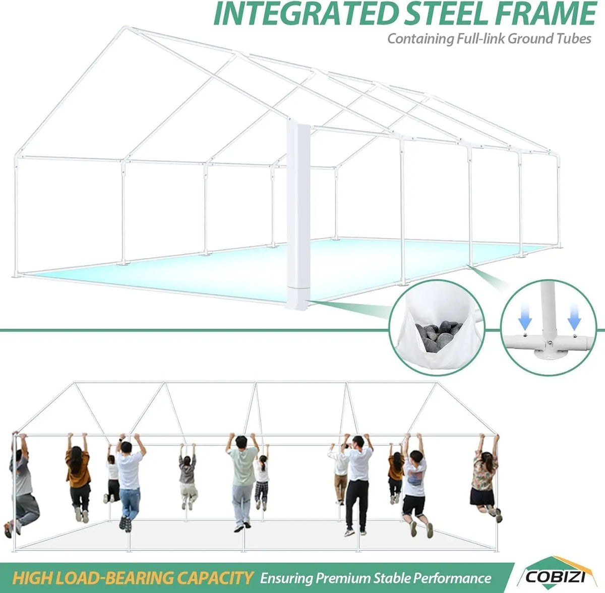 20x30 Party Tent Heavy Duty Wedding Canopy Waterproof Outdoor Event Shelter with Sidewalls White