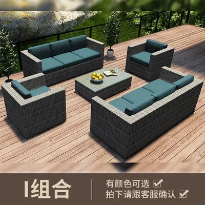 Imitation rattan sofa leisure courtyard garden sun room outdoor outdoor balcony corner waterproof
