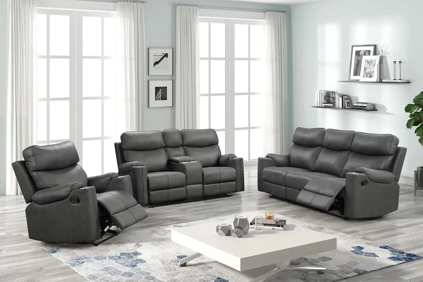 taupe microfiber reclining sofa and couch set for living room 8007