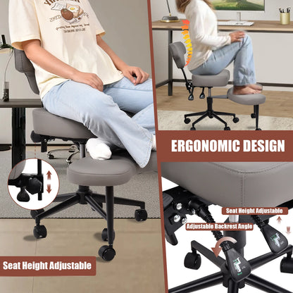 Meditation Chair Relaxing Chair with Wheels Height Adjustable Seat w/Lumbar Support for Adults Fidget and Yoga,Pose Improvement