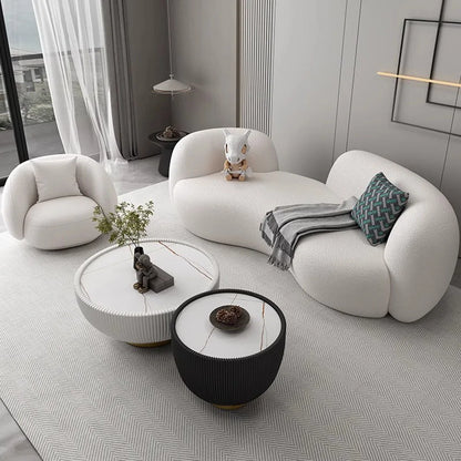 Modern Minimalist Living Room Sofa Berber Fleece Double lounge living room sofas elegant comfortable