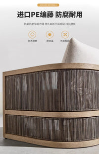 Outdoor villa courtyard sofa high-end teak sofa furniture combination hotel homestay waterproof