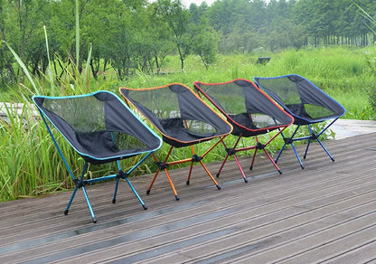Ultra-Light Aluminum Alloy Folding Chair - Portable Outdoor Camping Fishing Beach Picnic Hiking BBQ Comfort Backrest Chair