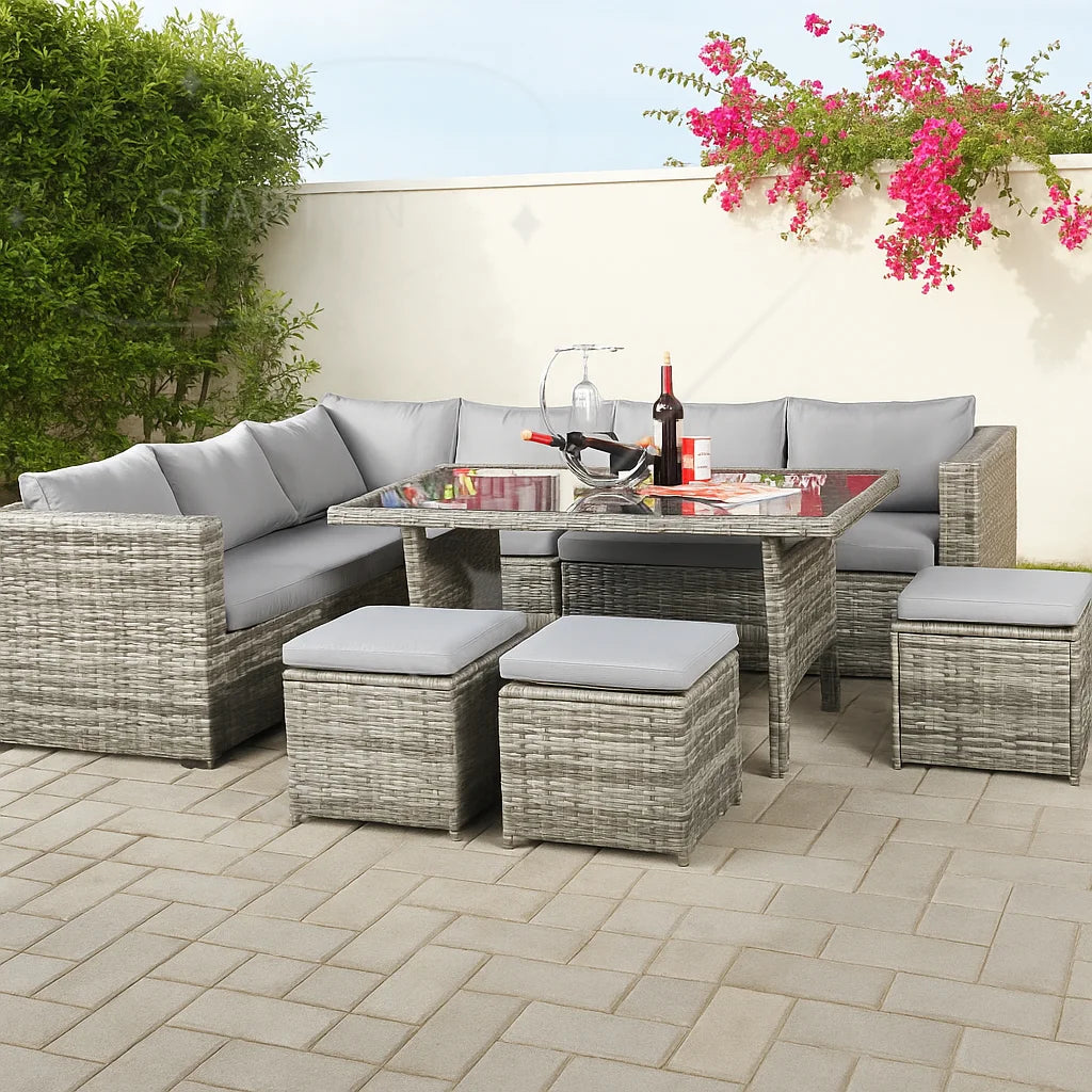 Set Patio Furniture Outdoor Rattan Corner Sofa Set Rattan Couch Garden Sofa Wicker Outdoor Furniture Sets