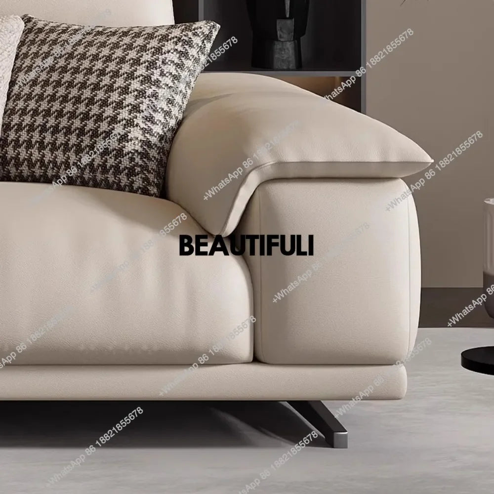 H Genuine Leather Italian Living Room Sofa Luxury Lounge Designer Minimalist Sofas Modern Family Muebles Furniture Decoration