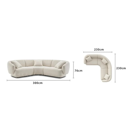 Italian light luxury cream style fabric sofa small apartment living room corner sofa new apartment