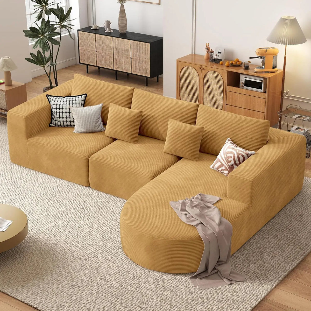 Modular Sectional Sofa L-Shape Deep Seat Comfy Living Room Bedroom No Assembly 1PCS,Customized