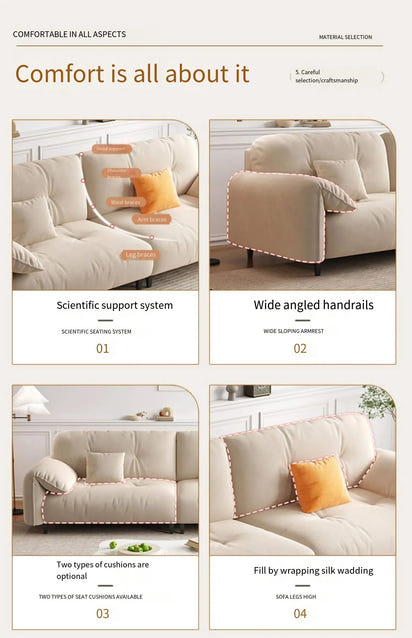 Large  Apartment Sofa Wood Lounge  Puffs Recliner Longer Sofa Modern Designer Luxury Nordic Muebles Para El Hogar Home Furniture